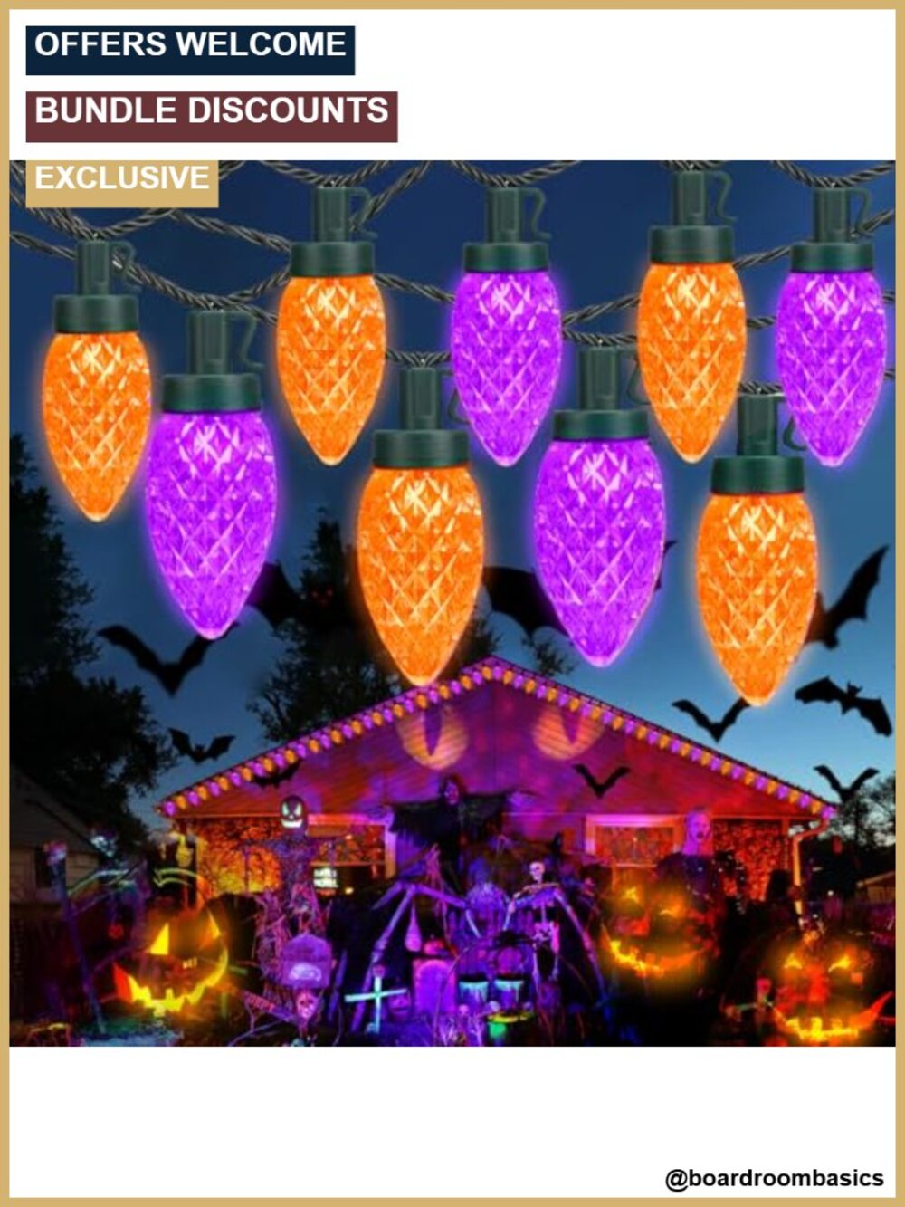 2PK 100 LED 86FT Connectable C9 Halloween String Lights Outdoor Timer Dimmable